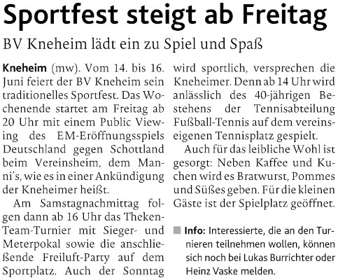 Ankündigung Sportfest (MT 11.06.2024)